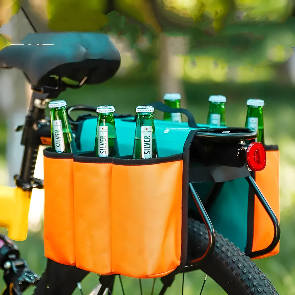 Bicycle double-sided beverage anti-scratch shelf bag in black or blue orange colour