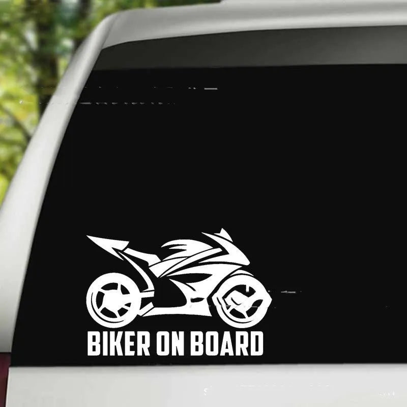 Reflective motorcycle car stickers in multiple colours showing 14x20cm and 10x15cm size options