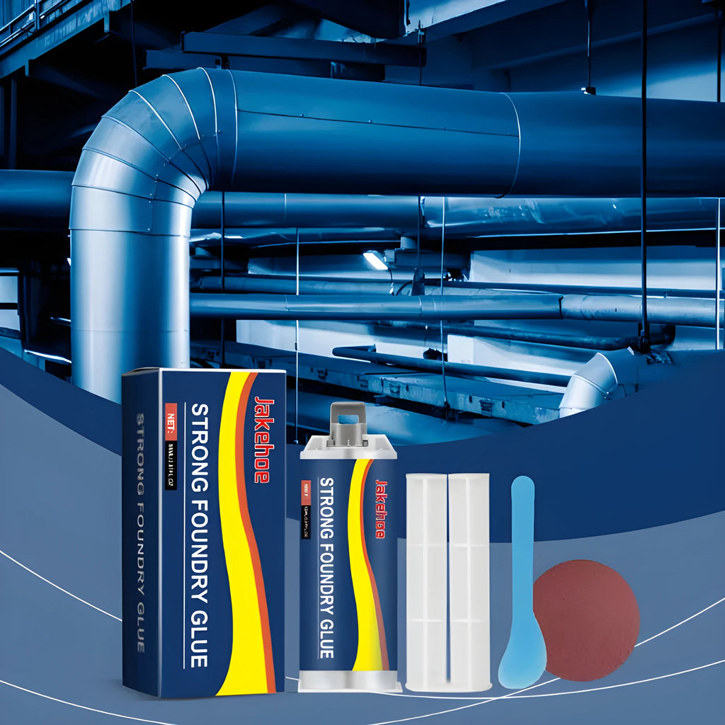 85ml two-component epoxy metal sealant kit with push rod, scraper, and sandpaper for stainless steel copper aluminium repair