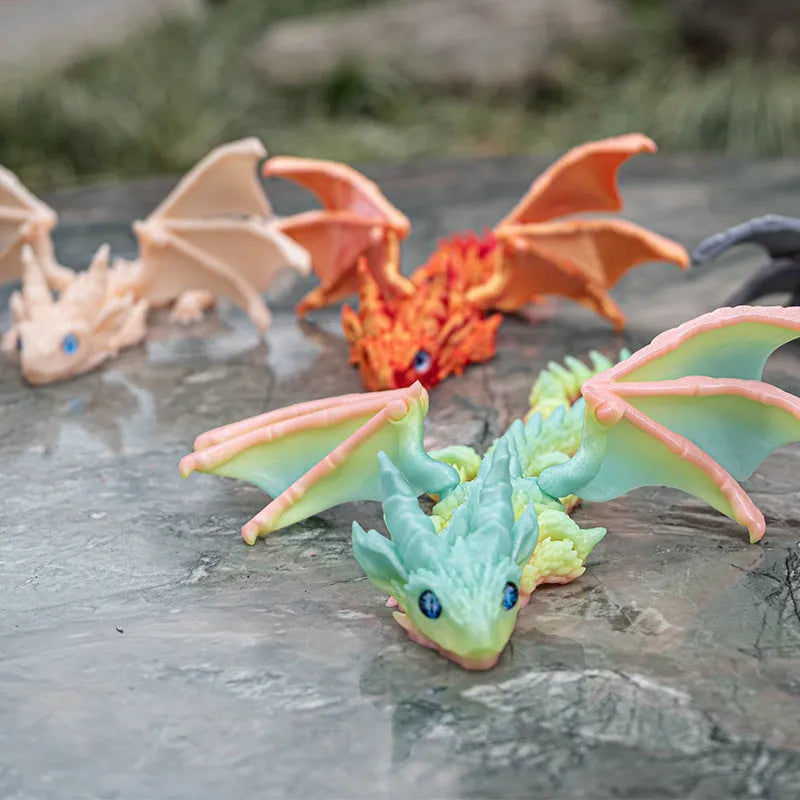 3D printed PLA dragon wings decoration toy in multiple colour options