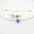 Glass dried flower bracelet with hand-woven lace and 1.4cm beads in multiple colour options