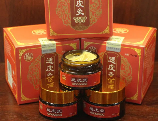 Bestlife herbal skin-penetrating moxibustion paste in a 20g container, Baishi grass translucent colour.