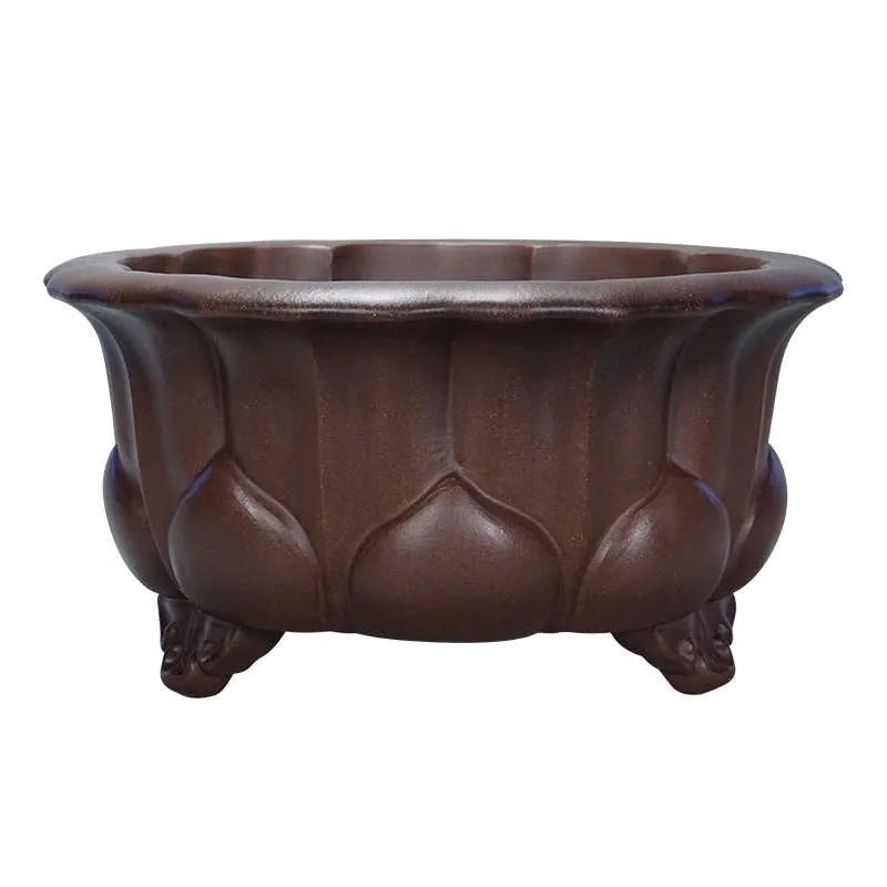 Purple sand ceramic succulent flower pot petal basin design 37x37x20cm classical Chinese style