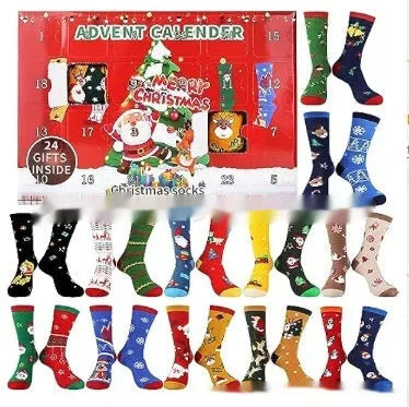 Christmas socks blind box containing random resin plastic ornament for holiday decorations