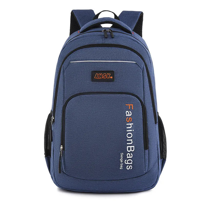Street trend nylon backpack in black with breathable shoulder straps and multiple internal compartments