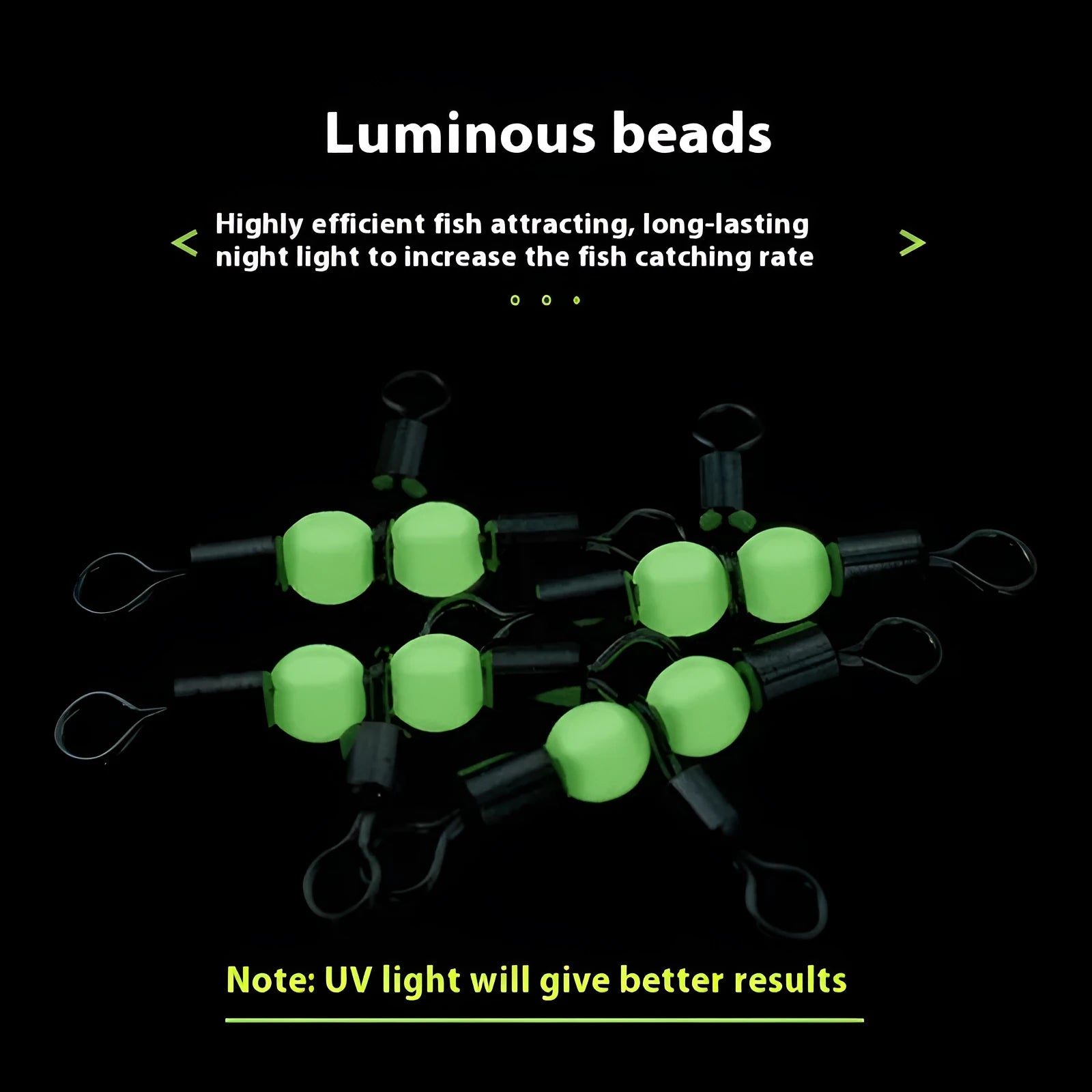 Copper three-fork luminous swivel bead and T-type balance fork ring fishing lure accessories.