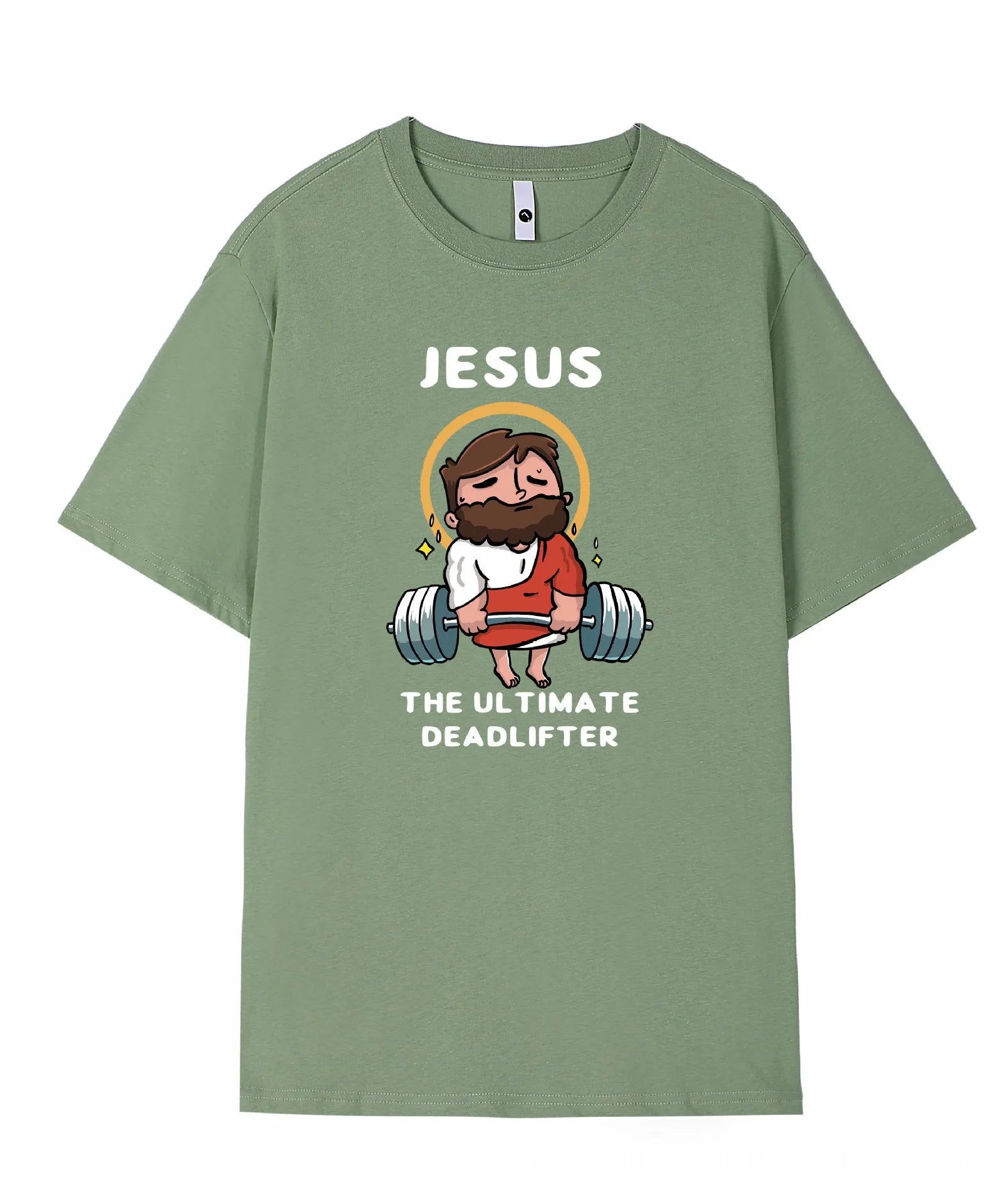 Custom pure cotton short sleeve T-shirt for summer, shown in one of seven colour options including apricot, black, and matcha green.