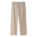 Women's summer casual suit with 3D herringbone embroidery on jacket and straight-leg trousers
