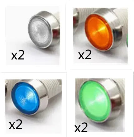 10mm stainless steel edge plastic indicator light with wire for panel mounting