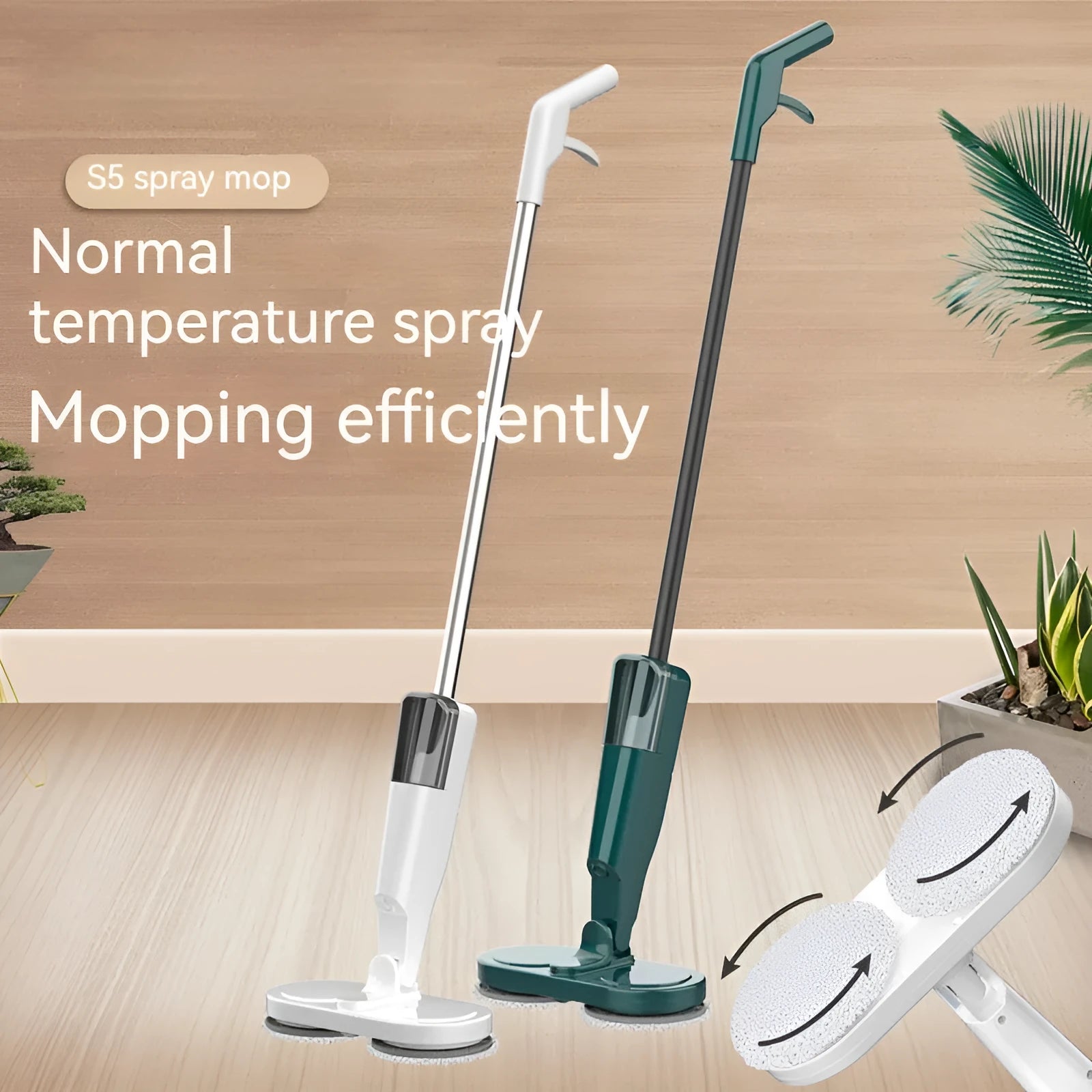 Wireless robotic floor cleaner with sweeping and mopping functions in S5 Green colour