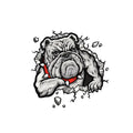 Grey dog pattern motorcycle decorative sticker measuring 17x17cm with customisable dimensions