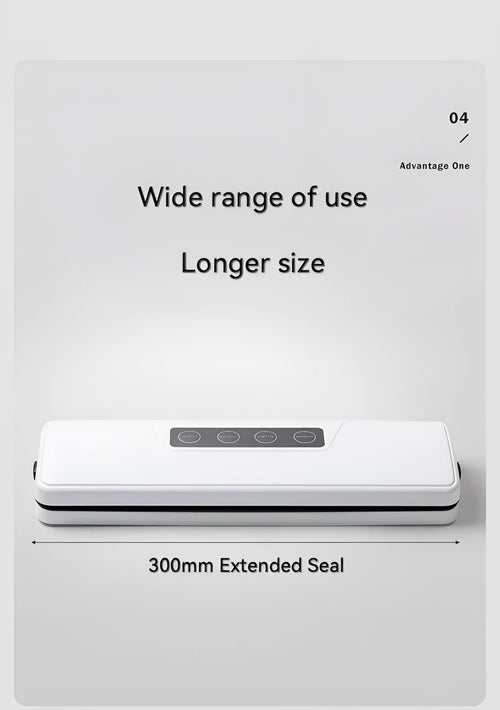 Compact white automatic vacuum sealer machine for household food preservation