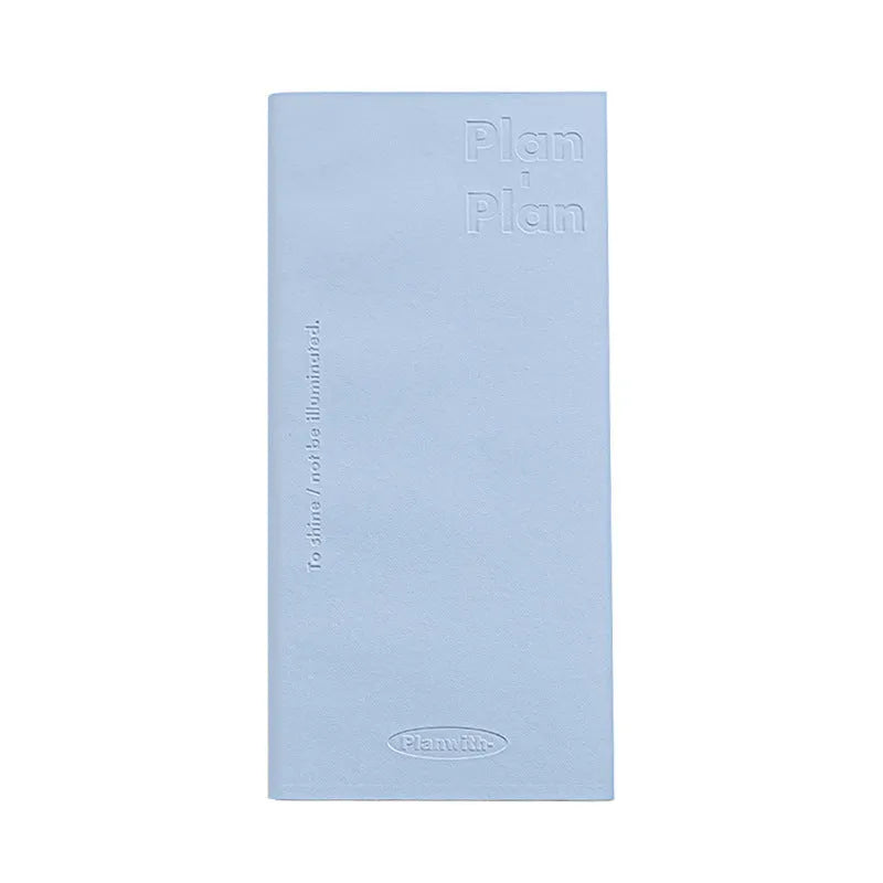 Embossed simple visual A5 meter book with perfect binding, shown in blue cover option