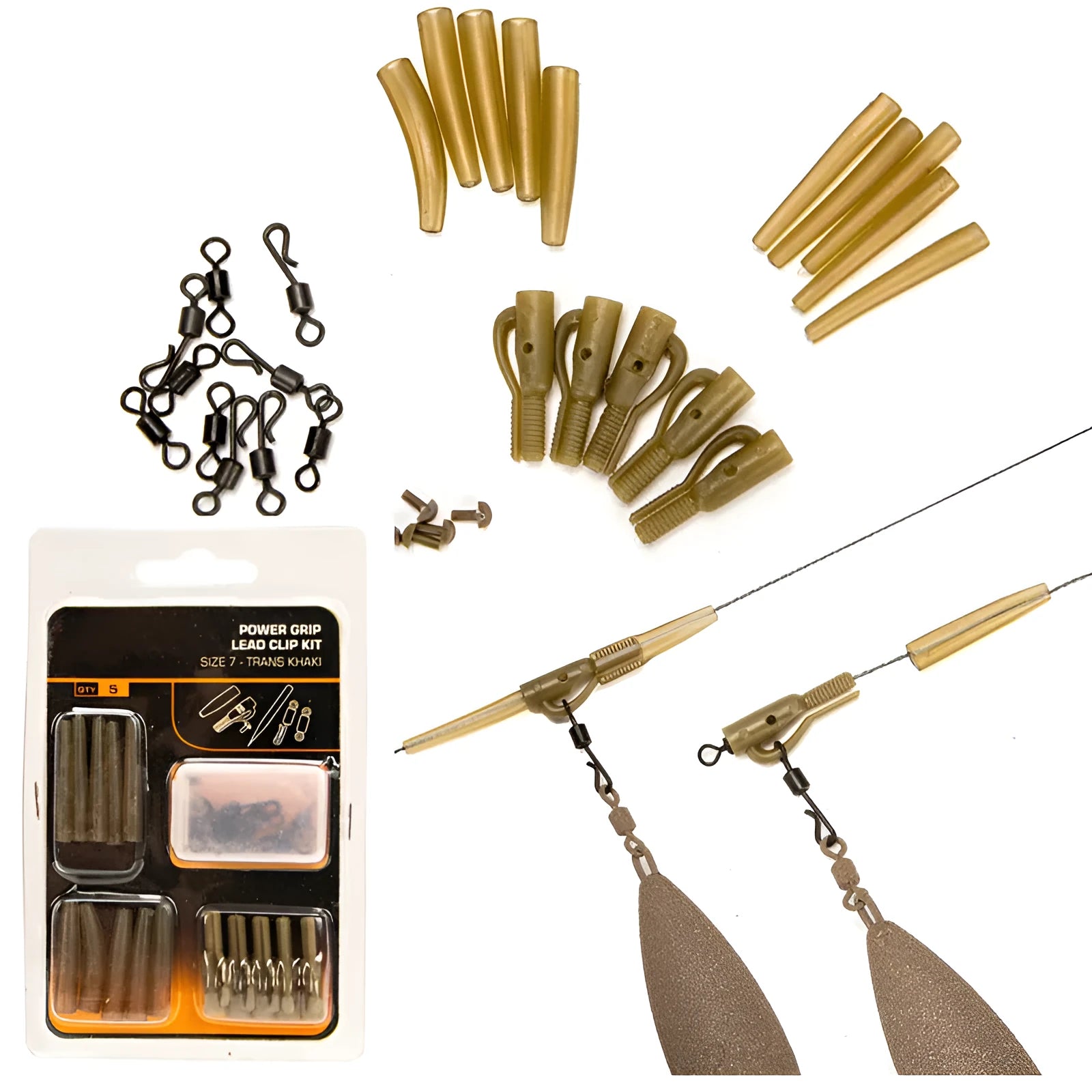 30 piece European carp fishing accessory set with anti-winding pipes, threaded hoses, rotation components and screws