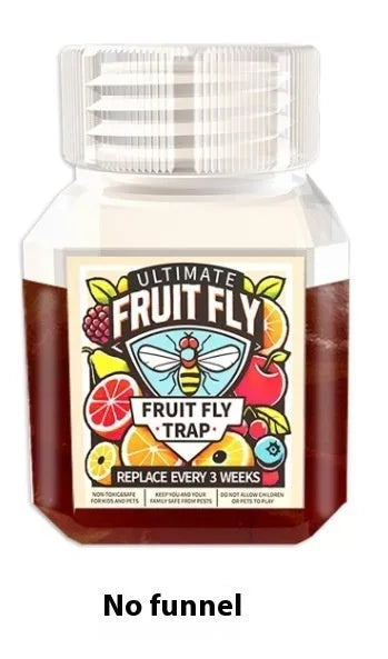 Bottle of SK003 fruit fly bait liquid for use in insect traps.