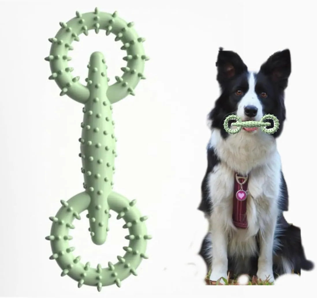 Blue TPR dog chew toy ring for teething puppies, 16cm diameter chew board