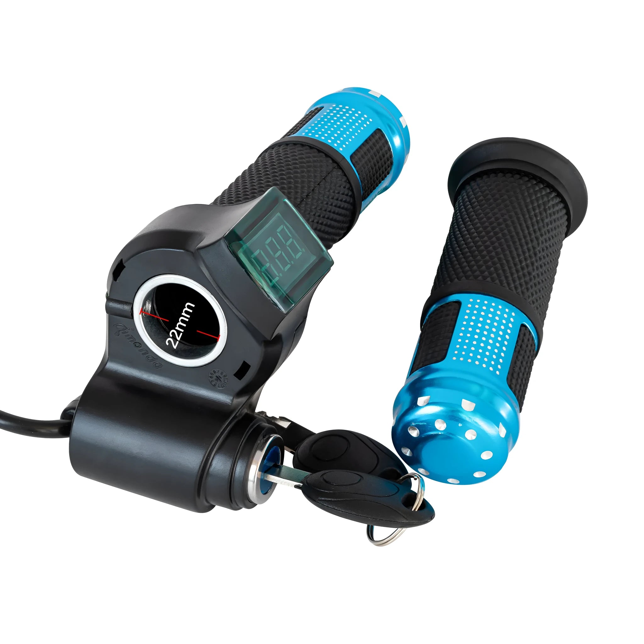 Electric vehicle handlebar replacement section in blue, red, silver or yellow colours with 5-core wiring