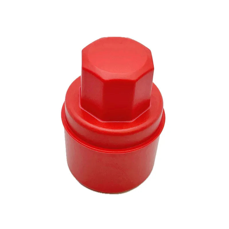Hand-held car tyre polishing sponge brush with black high-density sponge and a grey PP handle, shown with a separate white lid.
