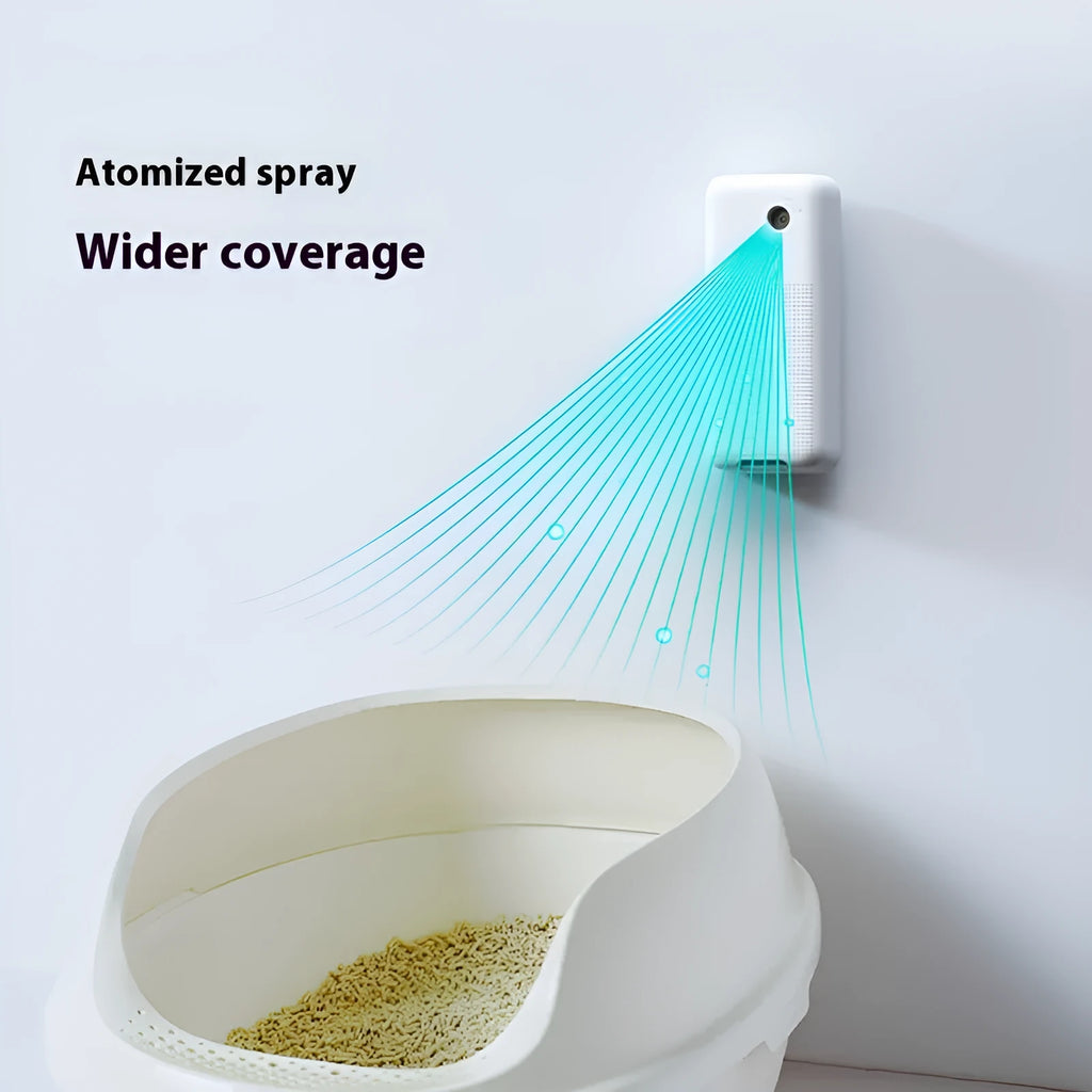 Xiaopei smart spray pet odour removal machine with external bracket and purification liquid bottles