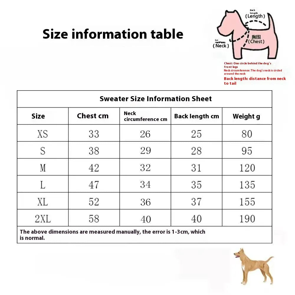 Thick wool blend dog sweater in European style for winter wear