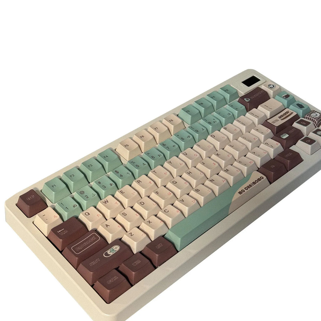 Matcha green theme mechanical keyboard keycap set with five-sided sublimation printing