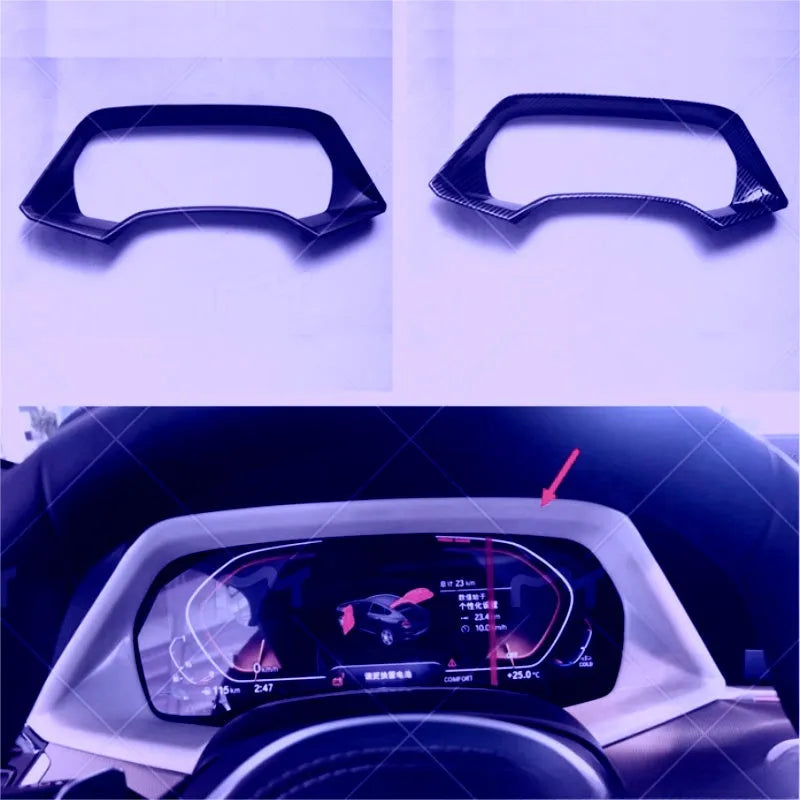 BMW X5L dashboard decorative frame in carbon fibre or peach wood finish