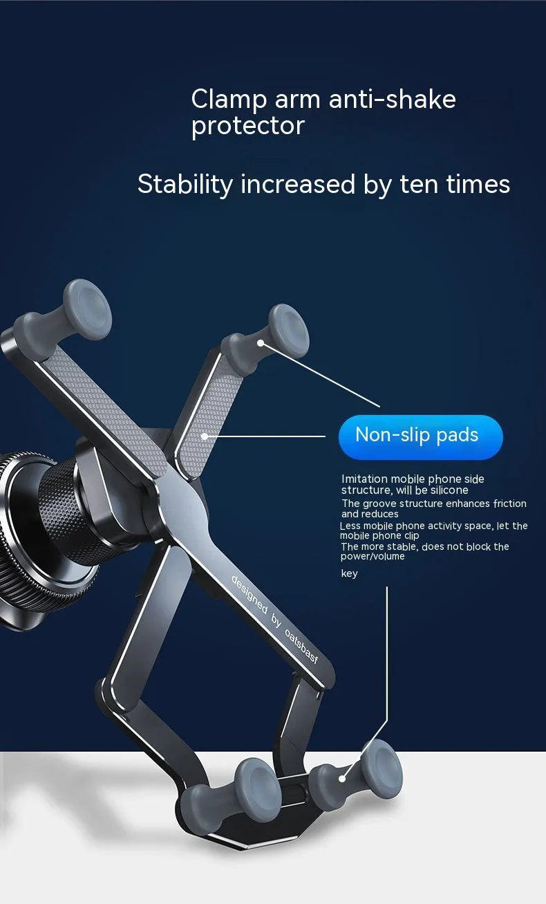 Aluminium alloy car phone mounting bracket for dashboard or air vent installation
