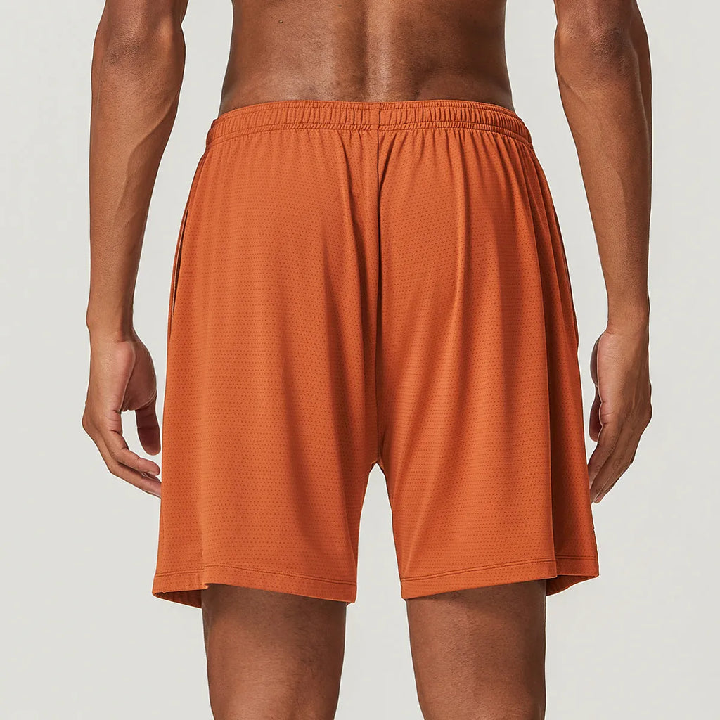 Men's double-layer workout shorts in sky green colour with moisture-wicking fabric for running and gym training