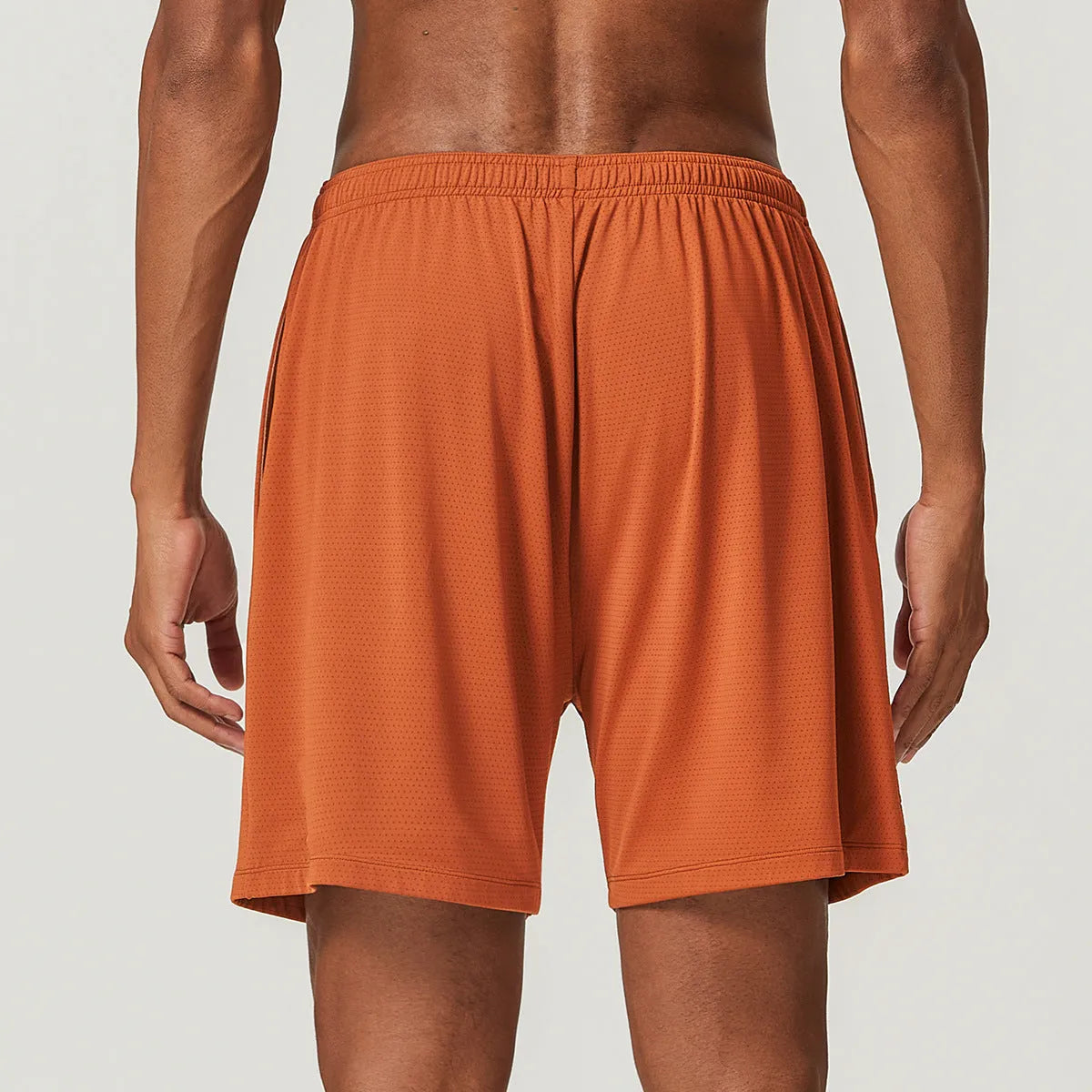 Men's double-layer workout shorts in sky green colour with moisture-wicking fabric for running and gym training