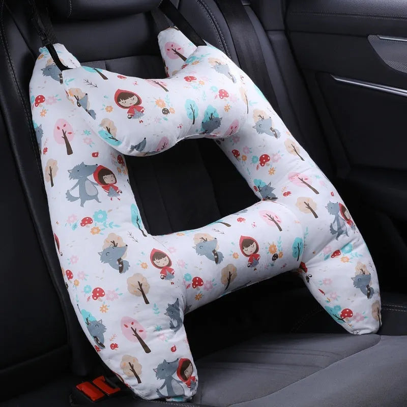 55x70cm car pillow with U-shaped design for headrest mounting and neck support