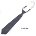 Solid navy blue cotton men's tie with arrow style on a white background.