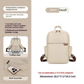 Women's canvas travel backpack in three sizes with multiple internal organisational compartments