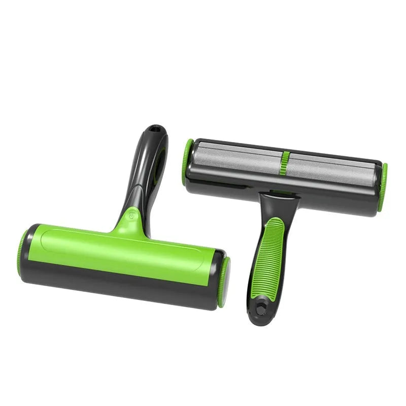 Pet sofa lint roller with automatic cleaning brush in green, blue or grey colour