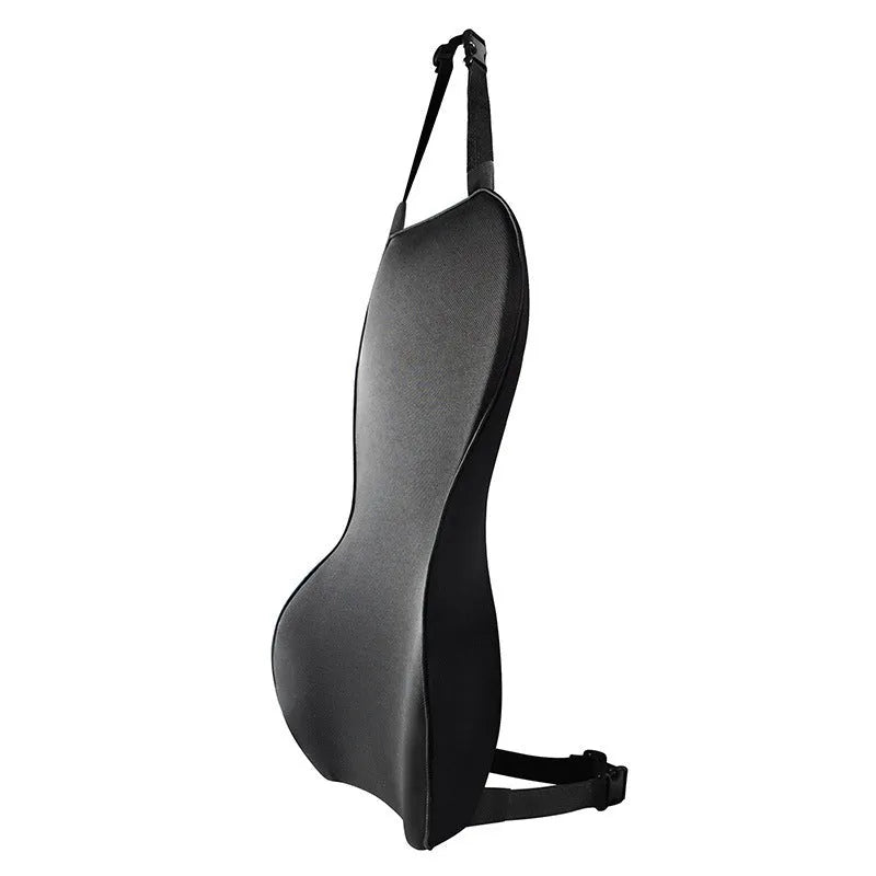 Memory cotton lumbar support cushion in a two-tone design for car seat or office chair.