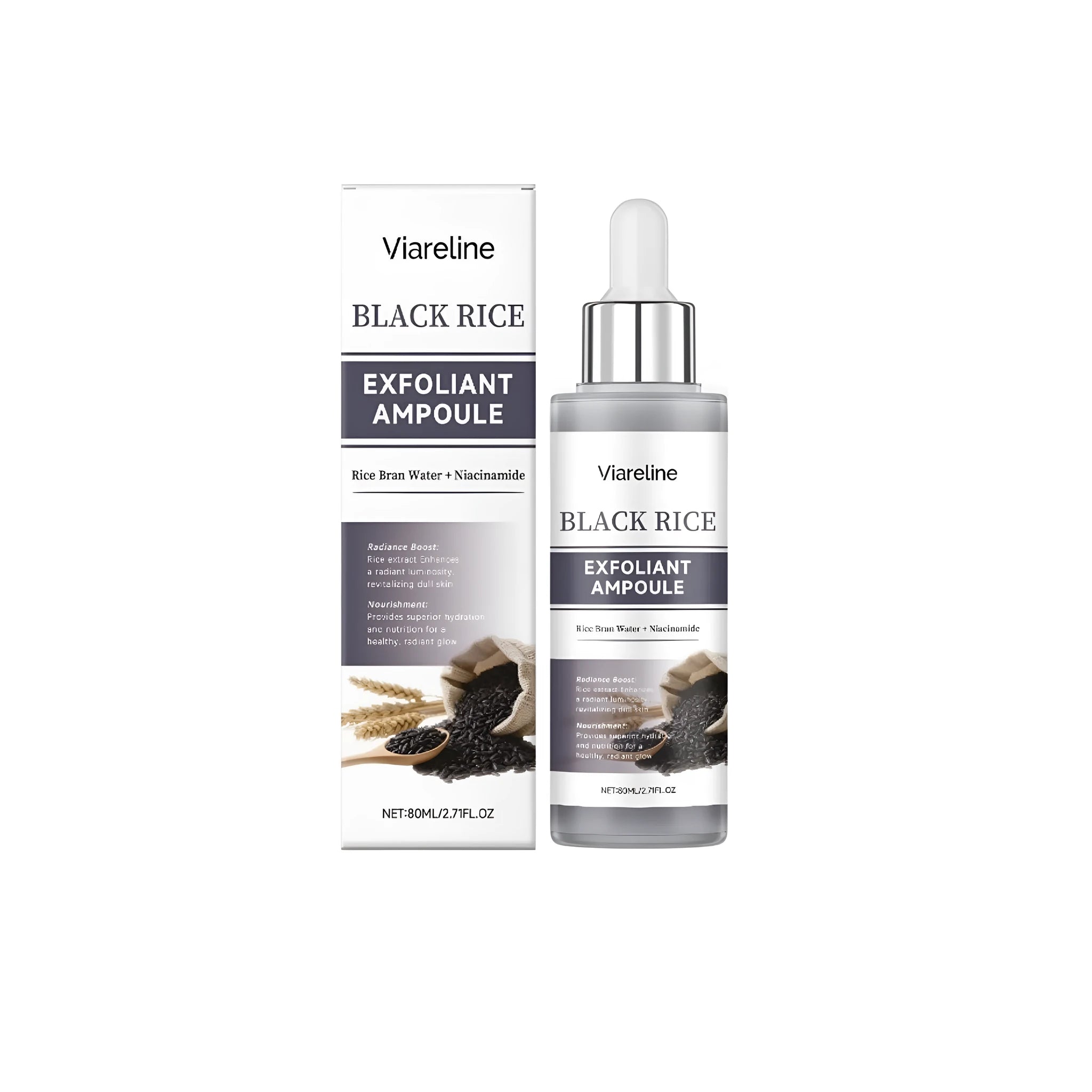 80ml bottle of Black Rice Exfoliating Liquid face serum