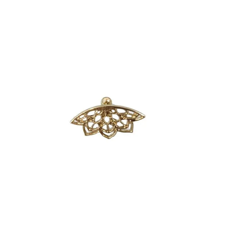 Spider web geometric mesh stud earrings in electroplated gold and silver colours