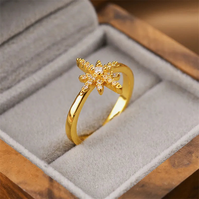 Gold geometric open ring with electroplated finish on copper base material