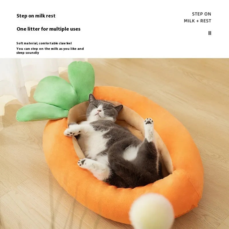 Carrot-themed removable washable cloth dog mattress and cat litter mat in M and L sizes