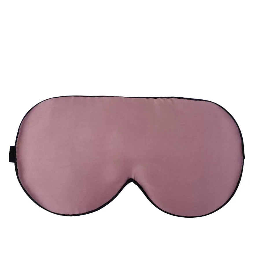 Double-sided mulberry silk sleep mask showing embroidered print in a selection of its 22 colour options.
