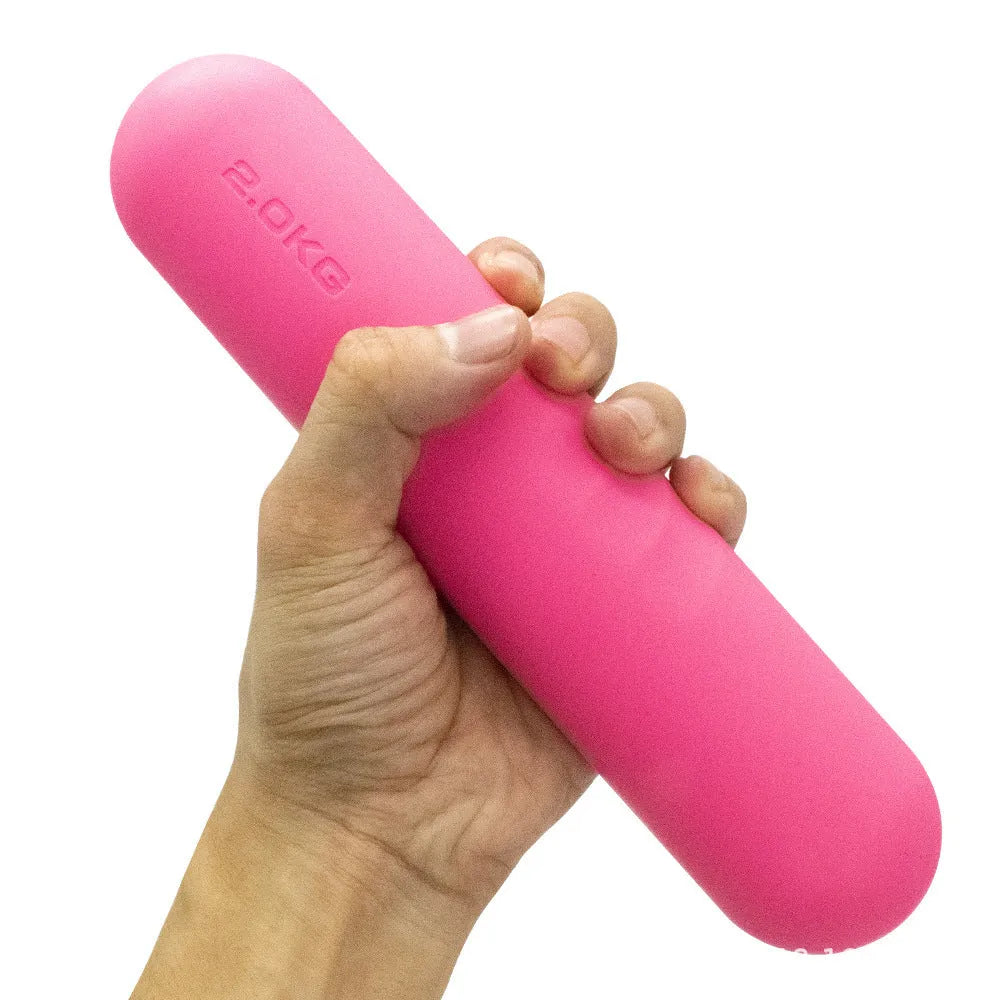 Silicone edging non-slip hand-drawn yoga dumbbell stick in various colours and weights