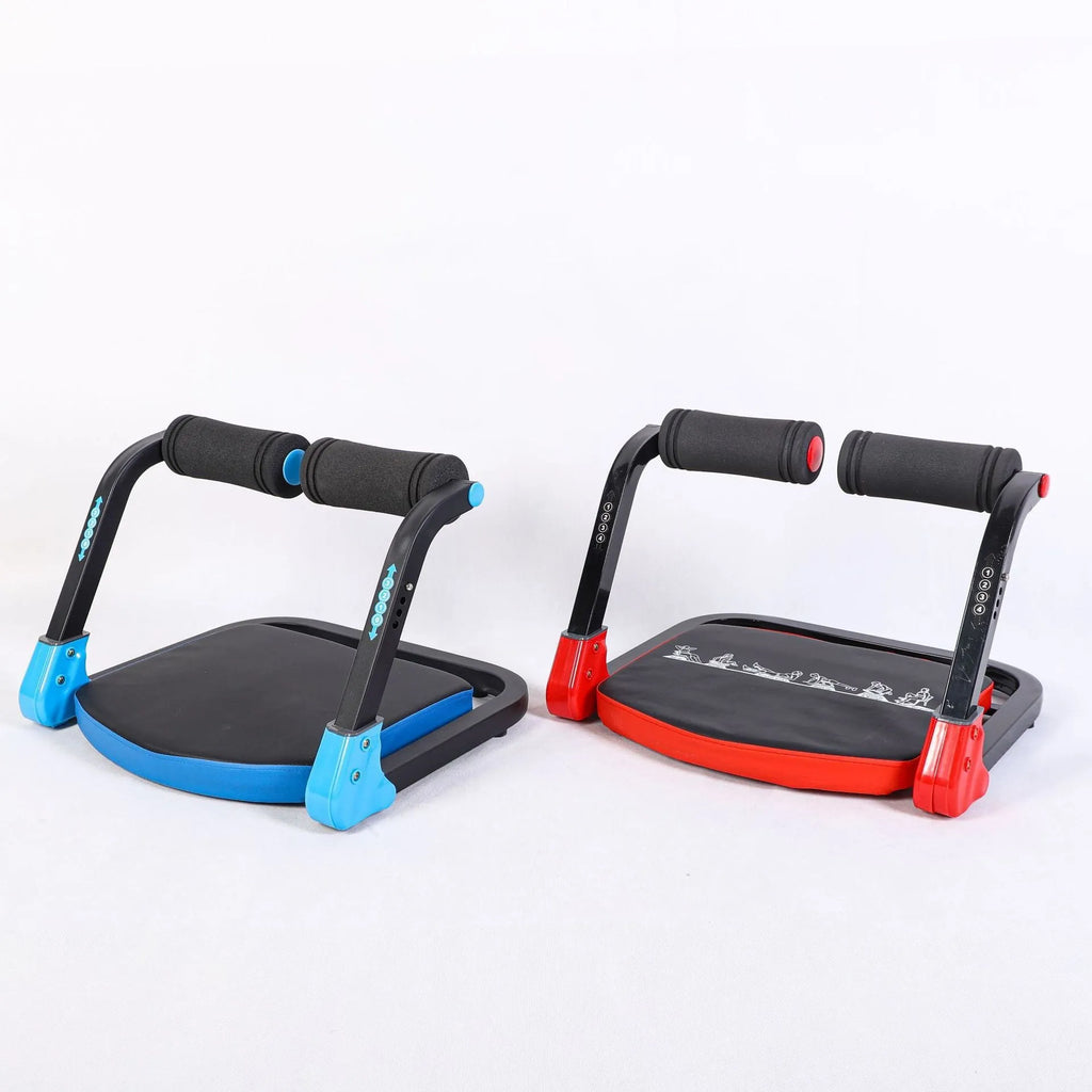 Mini abdominal exercise device in sky blue and red colour options for home and office fitness