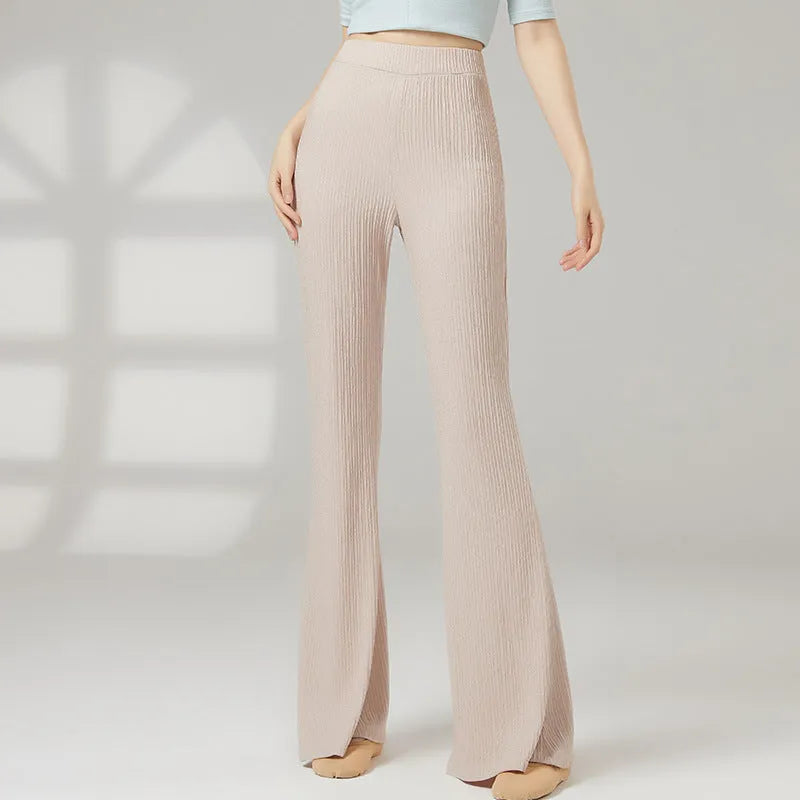 Adult woman's solid colour dance practice pants for classical and sports dance training.