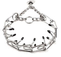 Adjustable stainless steel dog pinch training collar with comfort rubber tips on prongs