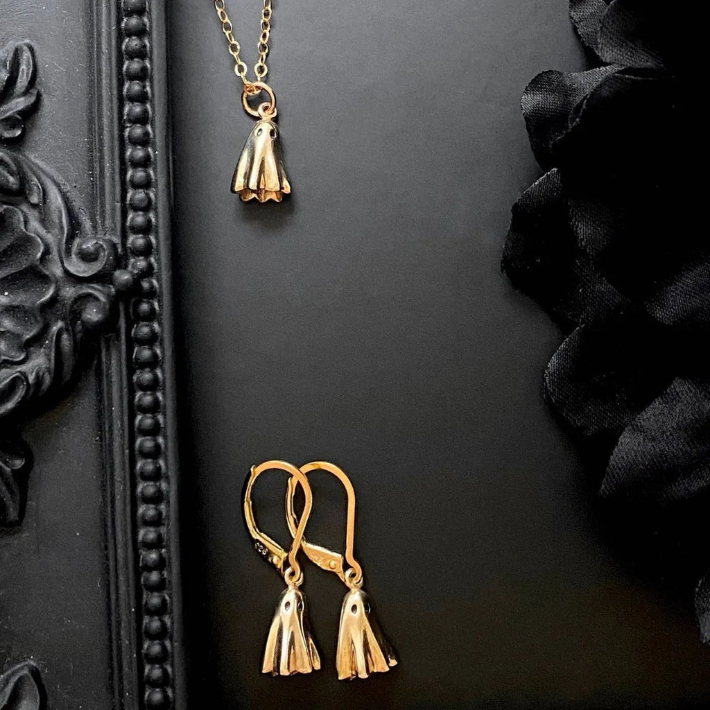 Ghost pendant necklace on a stainless steel chain with titanium steel charm