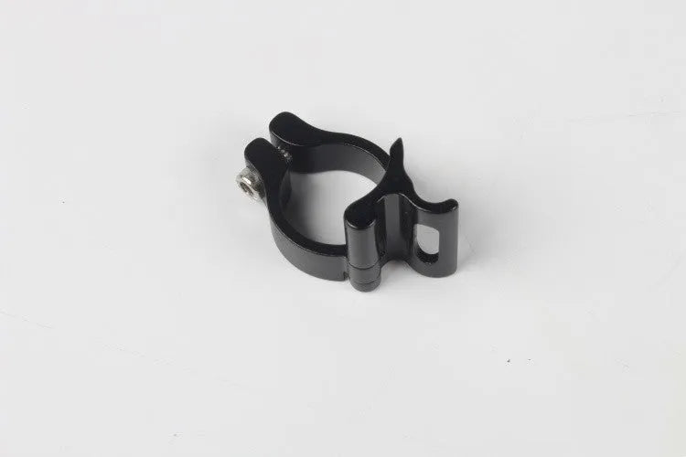 Black aluminium alloy vehicle clamp ring with a steel frame, showing a 28.6mm diameter.