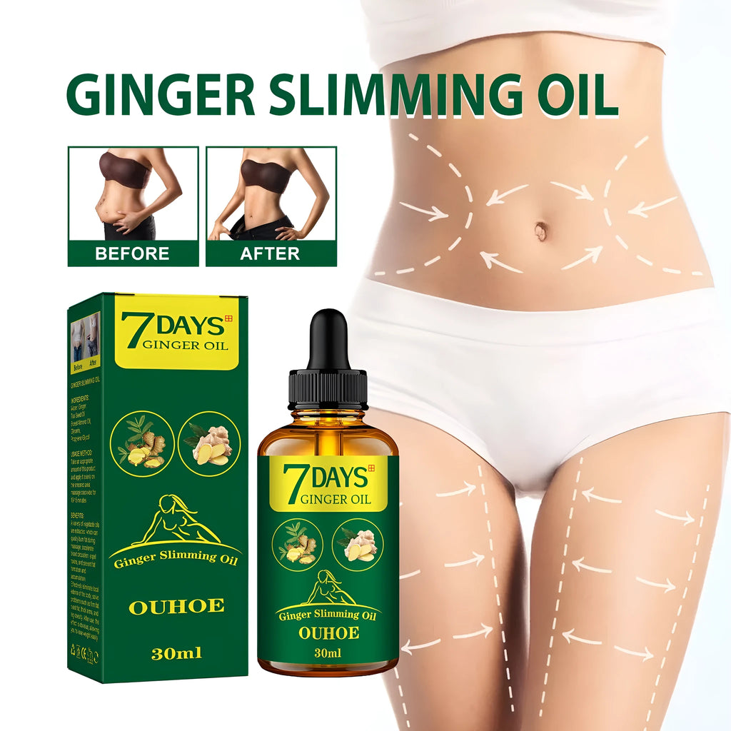 30ml ginger body shaping essential oil bottle for thigh firming and slimming care