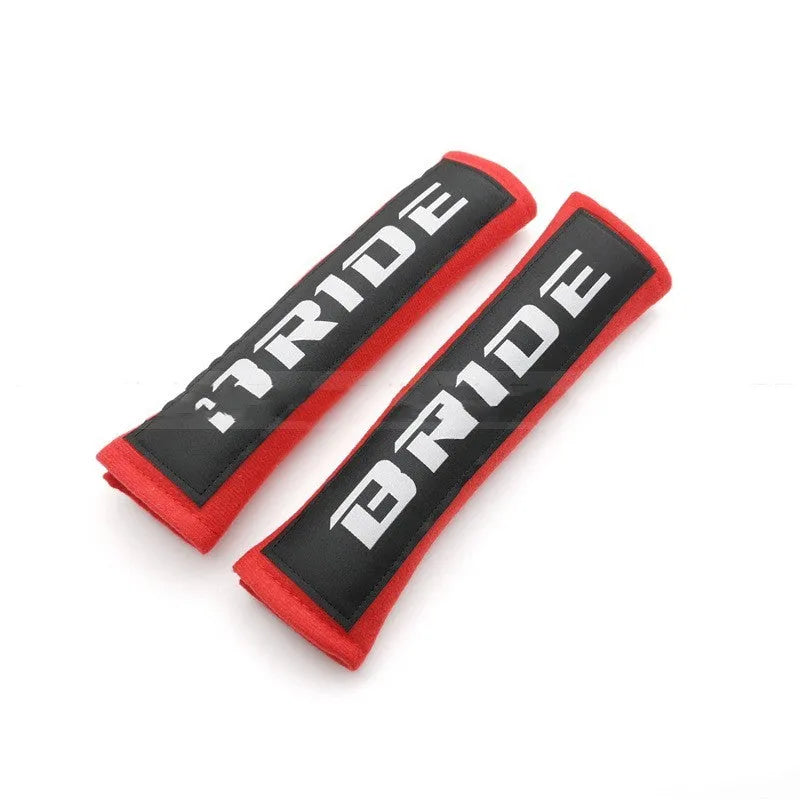 Black, blue and red cotton sponge cloth car safety belt shoulder pads with embroidery weaving
