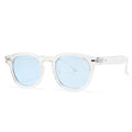 Round rim simple sunglasses in various colour options including bright black and transparent frames