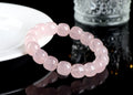 Natural bamboo crystal barrel bead bracelet with geometric pink beads measuring 11-12mm
