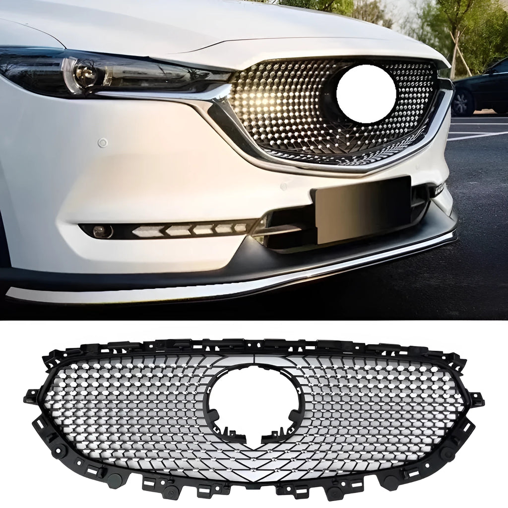 CX5 second generation medium mesh GT sports air intake grille in black and silver
